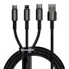USB cable 3in1 Baseus Tungsten Gold USB to micro USB / USB-C / Lightning 3.5A 1.5m (black) - Combo Cables<<<USB