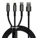 USB cable 3in1 Baseus Tungsten Gold USB to micro USB / USB-C / Lightning 3.5A 1.5m (black) - Combo Cables<<<USB