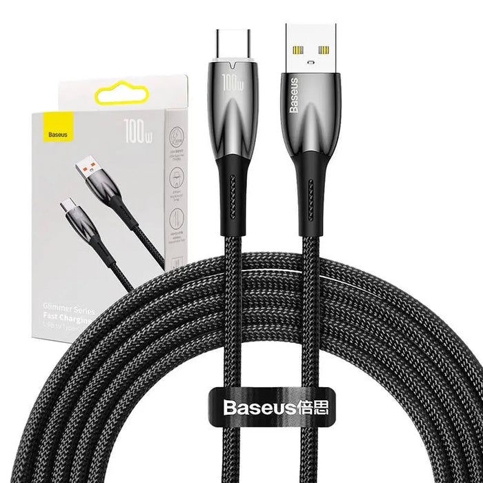 USB cable for USB-C Baseus Glimmer Series 100W 2m (Black) - USB to USB-C<<<USB cables<<<GSM