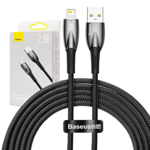 USB cable for Lightning Baseus Glimmer Series 2.4A 2m (Black) - USB to Lightning<<<USB cables<<<GSM