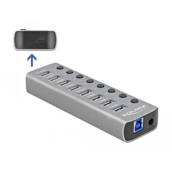 USB хъб 9 порта DELOCK 63264 - USB хъбове<<<Компютърна периферия<<<ValiAPI