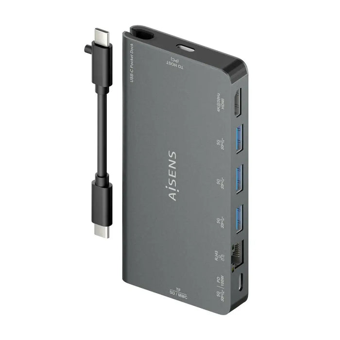 USB Hub Aisens ASUC-8P015-GR Grey (1 Unit) - Компютър Мрежи и компоненти<<<Компютри| Електроника<<<BigBuy&&&HUB