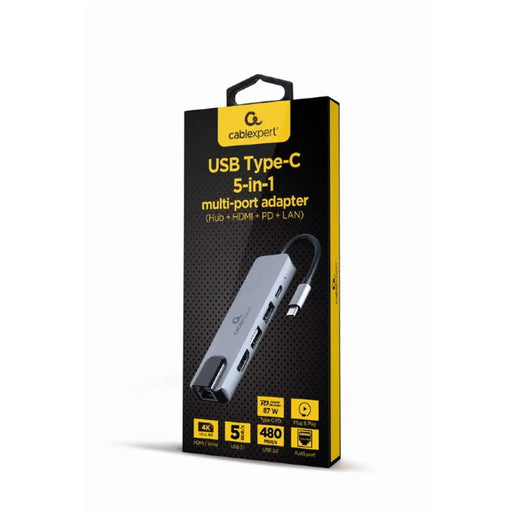 USB Hub GEMBIRD A-CM-COMBO5-04 Silver - Компютър Мрежи и компоненти<<<Компютри| Електроника<<<BigBuy&&&HUB