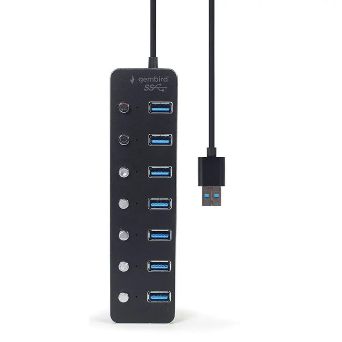 USB Hub GEMBIRD UHB-U3P7P-01 Black - HUB USB<<<Компютър Мрежи и компоненти<<<Компютри| Електроника<<<BigBuy&&&USB