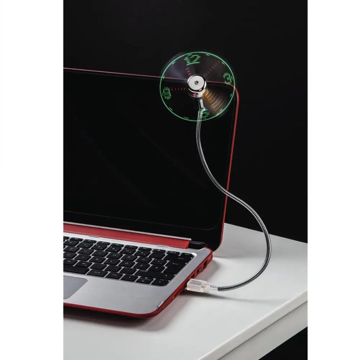 USB LED Вентилатор светещ часовник 12315 - Аксесоари за лаптопи/таблети<<<Лаптопи таблети и аксесоари<<<ValiAPI