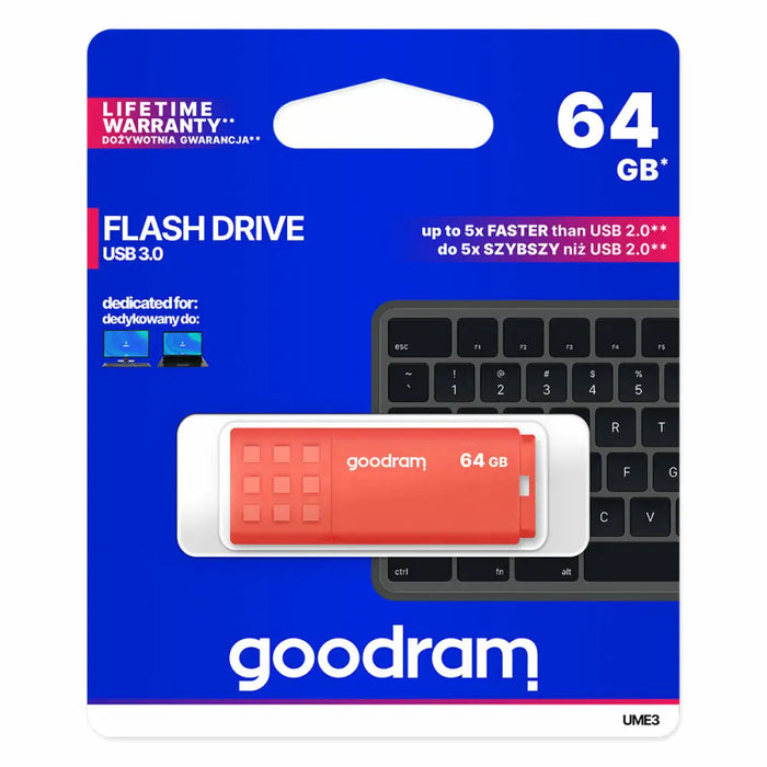 USB stick GoodRam UME3 Orange 64 GB (1 Unit) - USB флаш устройства<<<Компютър Мрежи и компоненти<<<Компютри|