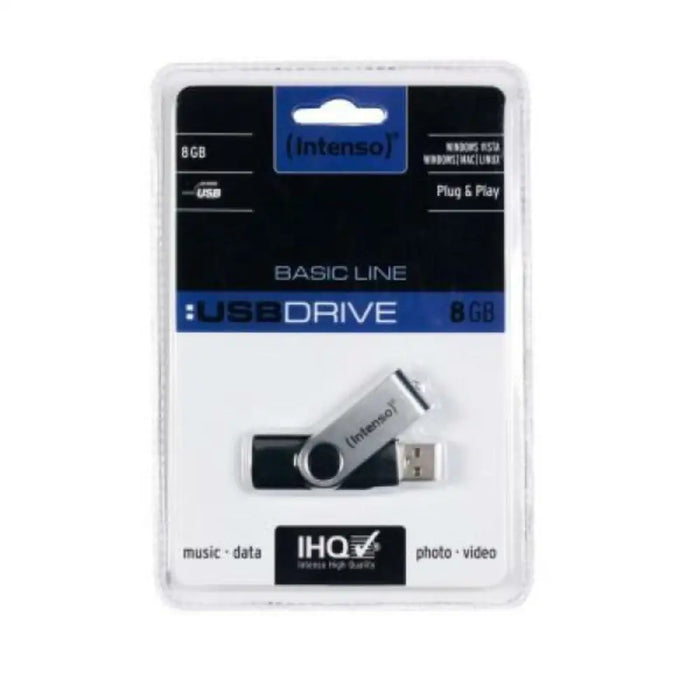 USB stick INTENSO Basic Line 8 GB Black Silver 8 GB USB stick - Компютър Мрежи и компоненти<<<Компютри|