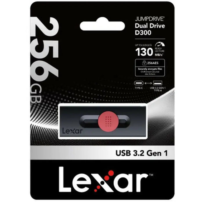 USB stick Lexar DUAL Black 256 GB - Компютър Мрежи и компоненти<<<Компютри| Електроника<<<BigBuy&&&USB флаш