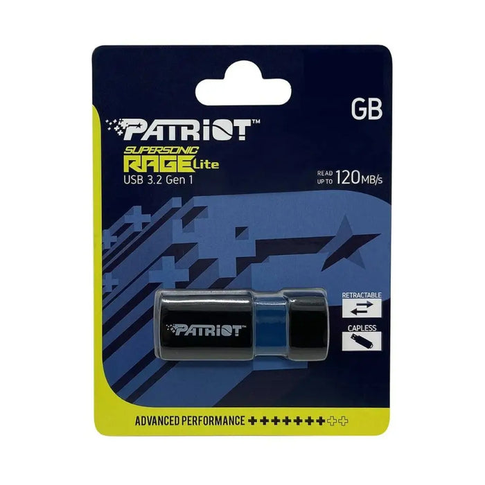 USB stick Patriot Memory Supersonic Rage Lite Black Black/Blue 64 GB - USB флаш устройства<<<Компютър Мрежи и