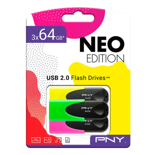 USB stick PNY Black Multicolour 64 GB - Компютър Мрежи и компоненти<<<Компютри| Електроника<<<BigBuy&&&USB флаш