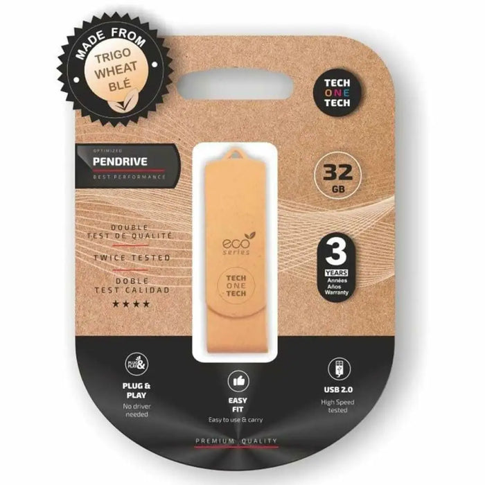 USB stick Tech One Tech Ecotech 32 GB - Компютър Мрежи и компоненти<<<Компютри| Електроника<<<BigBuy&&&USB флаш