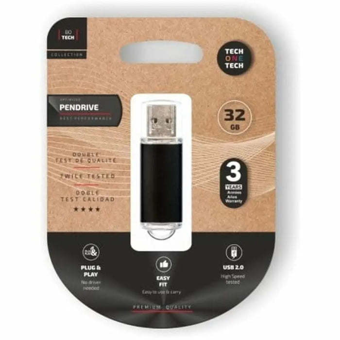 USB stick Tech One Tech TEC3008-32 Black 32 GB - Компютър Мрежи и компоненти<<<Компютри| Електроника<<<BigBuy&&&USB