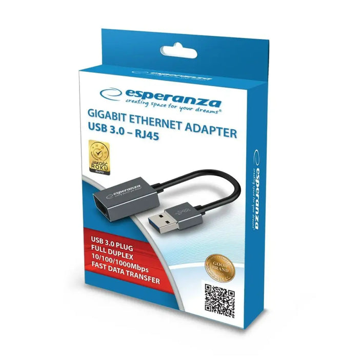 USB to Ethernet Adapter Esperanza ENA101 18 cm - USB кабели<<<Компютър Кабели и адаптери<<<Компютри|