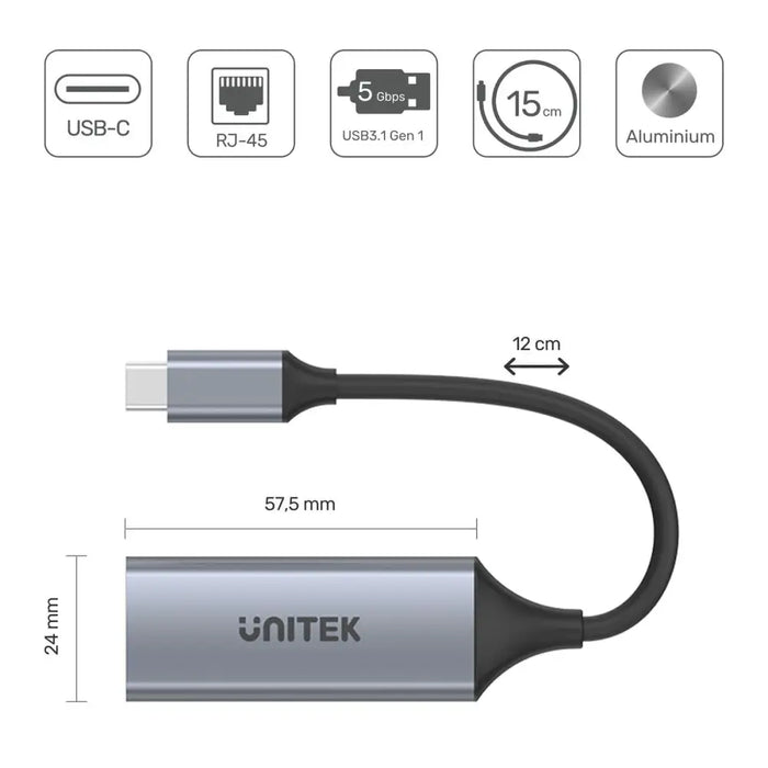 USB to Ethernet Adapter Unitek U1312A 50 cm - USB кабели<<<Компютър Кабели и адаптери<<<Компютри|