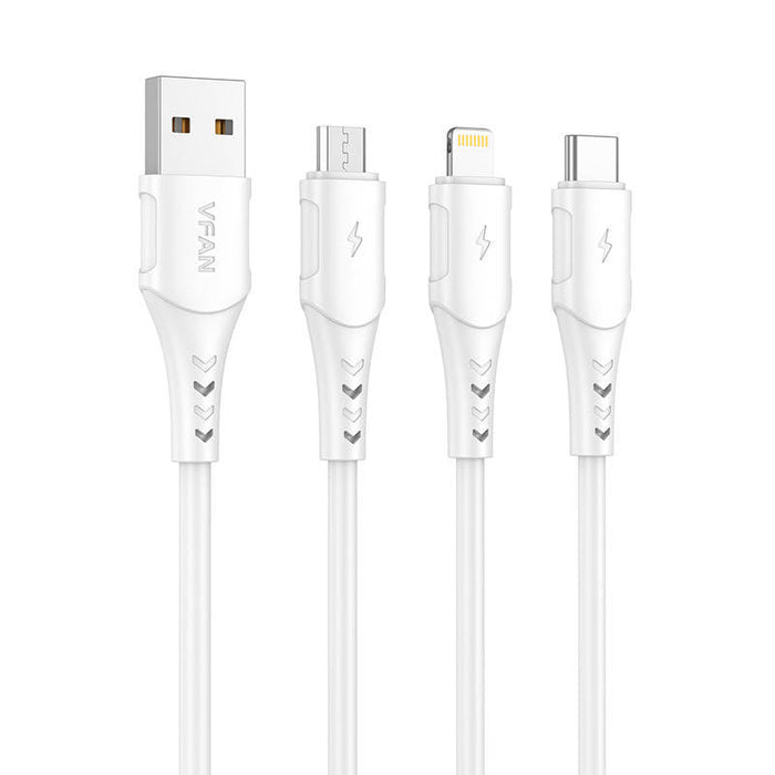 USB to Micro USB cable VFAN Colorful X12 3A 1m (white) - USB to Micro USB<<<USB cables<<<GSM Accessories<<<InnproXML