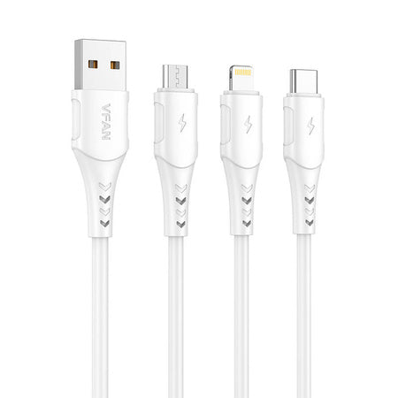 USB to Micro USB cable VFAN Colorful X12 3A 1m (white) - USB to Micro USB<<<USB cables<<<GSM Accessories<<<InnproXML