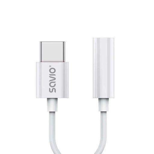 USB Type 3.1 C (M) – Jack 3.5mm (F) Audio adapter White SAVIO AK-51 - AdaptersKBA-ADA<<<Cables