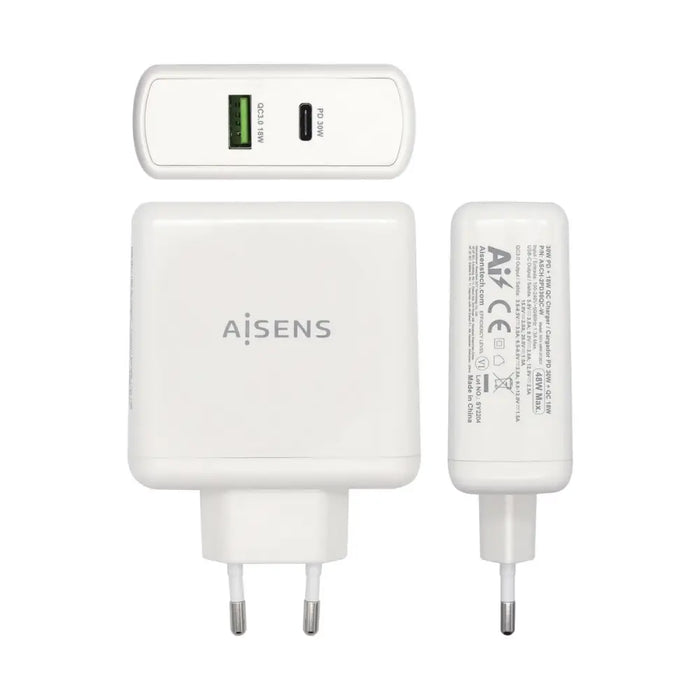 USB Wall Charger Aisens ASCH-2PD30QC-W White 48 W USB-C (1 Unit) - Електроника Телефони и таблети<<<Компютри|