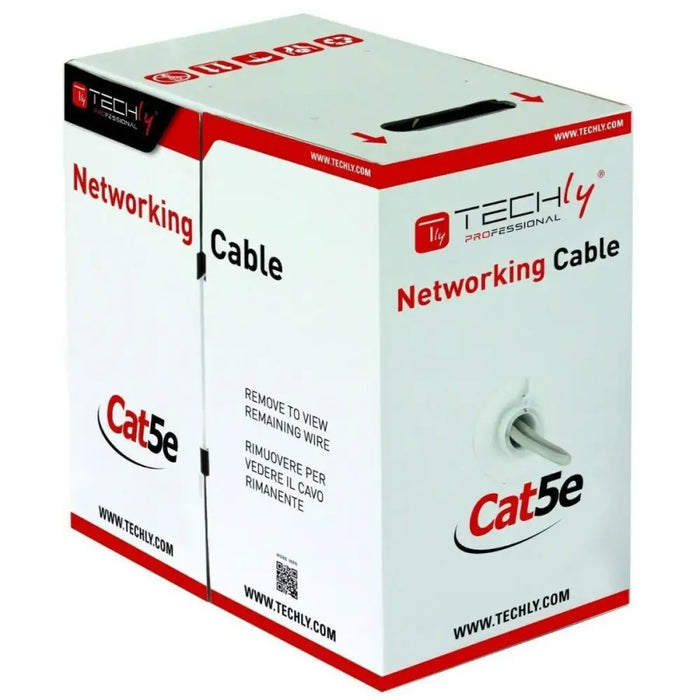 UTP Category 5e Rigid Network Cable Techly 025640 Grey 305 m - Мрежови кабели<<<Компютър Кабели и адаптери<<<Компютри|
