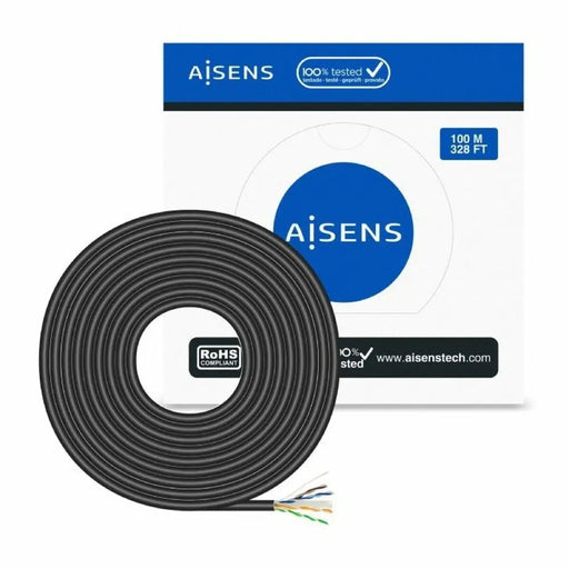 UTP Category 6 Rigid Network Cable Aisens A135-0675 Black 100 m - Компютър Кабели и адаптери<<<Компютри|