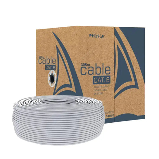 UTP Category 6 Rigid Network Cable Phasak PHR 6302 Grey 305 m - Компютър Кабели и адаптери<<<Компютри|