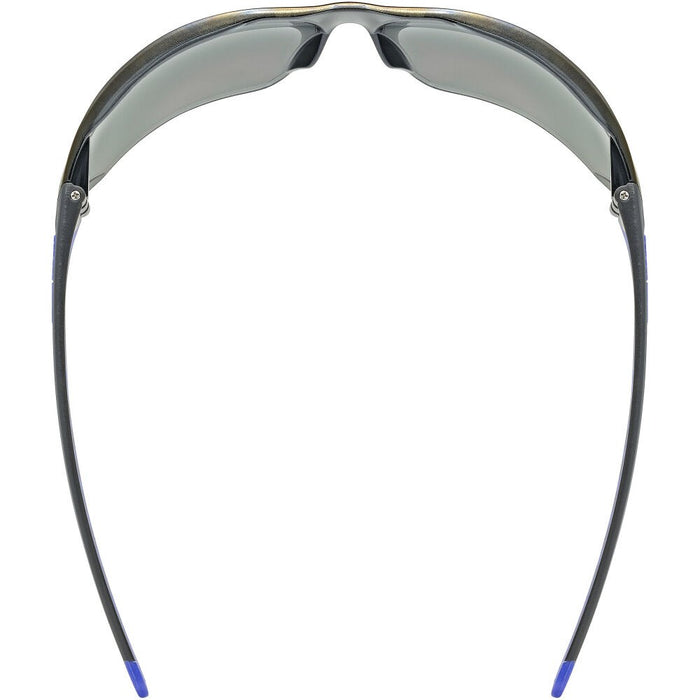 UVEX Equate cycling glasses, black/blue matt/mirror blue