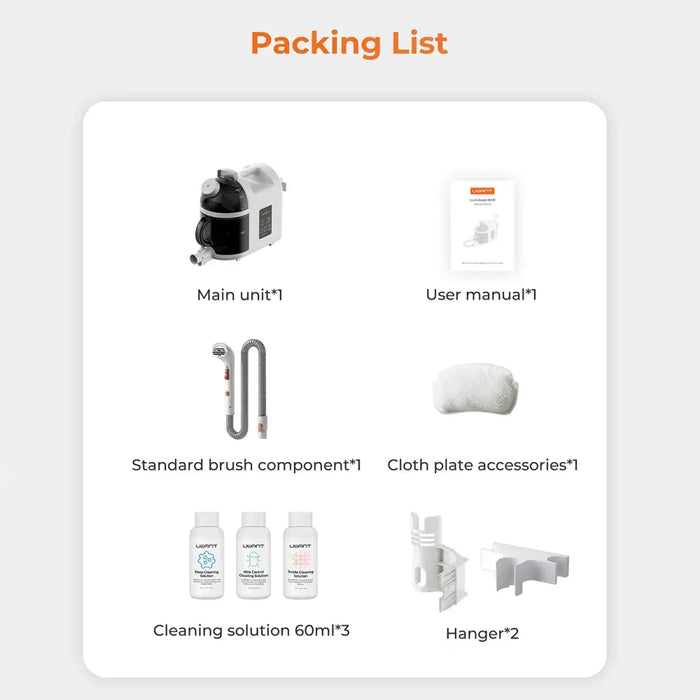 UWANT B200 12000Pa 1900W washing vacuum cleaner with Deep Cleaning steam cleaning function - gray - Household