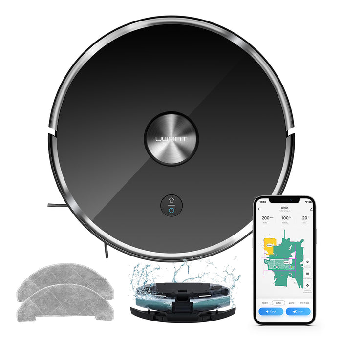 UWANT U100 Lite Robot Vacuum Cleaner with Mop Function + Charging Station - Gray