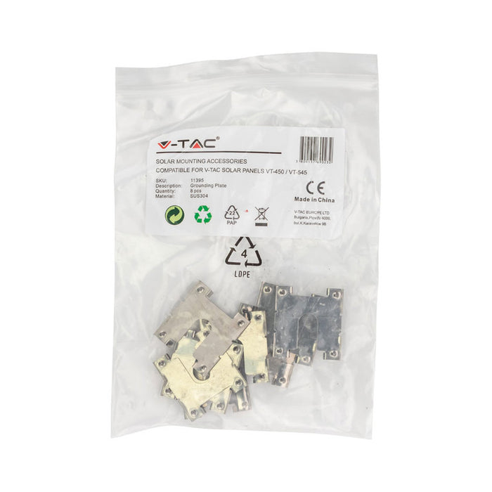GROUND PLATE FOR PANEL 8 PCS V-TAC 11395