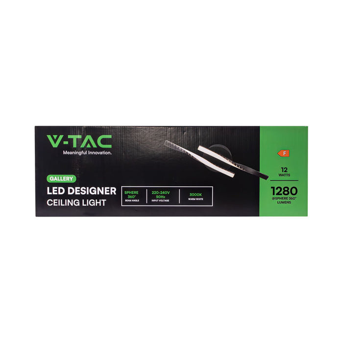 LED CEILING LAMP 12W 3000K 1280LM BLACK V-TAC