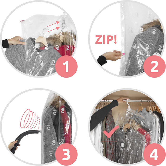 VACUUM BAG WITH HANGER COMPACTOR ESPACE+ - Продукти за съхранение и организация на дрехи<<<Домашни
