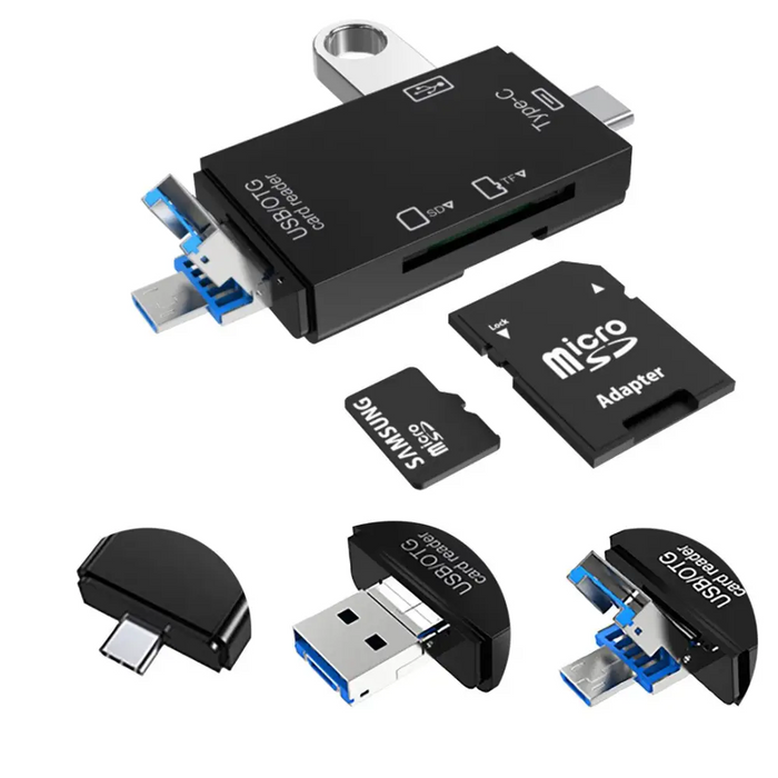VAKOSS CARD READER 6IN1 USB A / MICRO USB / USB C / SD / MICRO SD / USB TC-R425X - Card