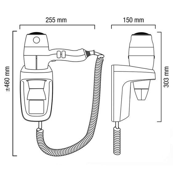 Wall-mounted hair dryer VALERA Silent Jet Protect 2000 White 586.10/044.04