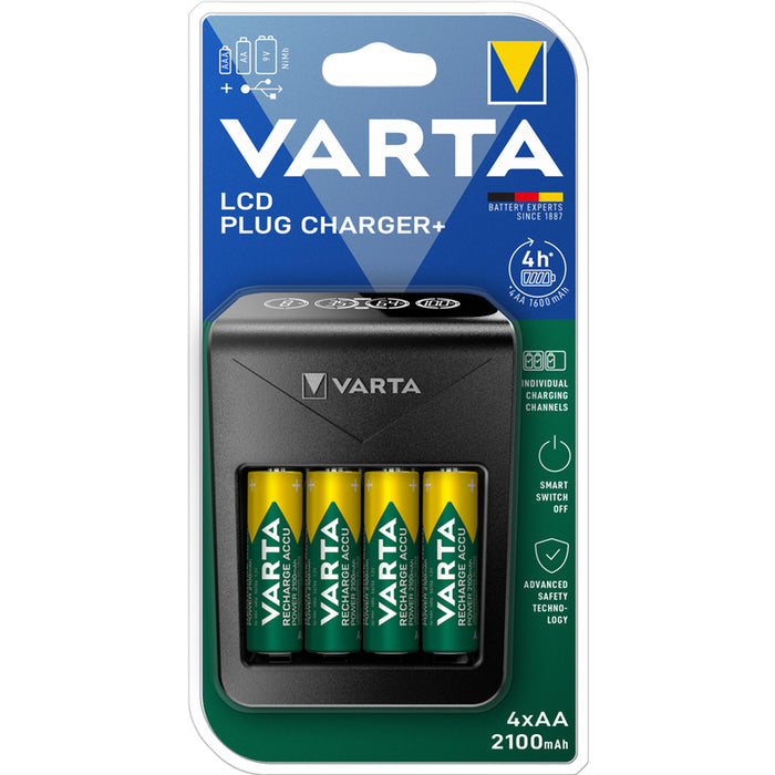 BATTERY CHARGER VARTA LCD PLUG CHARGER AA 2100mAh