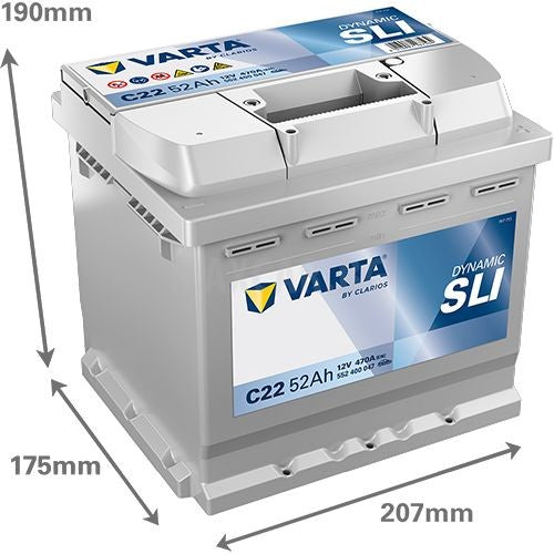 VARTA DYNAMIC SLI 52AH 470A R+