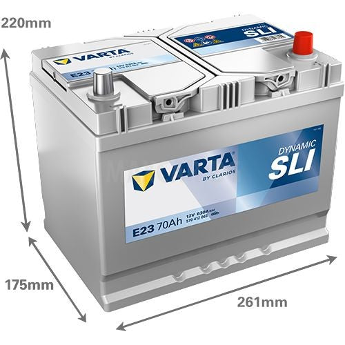 VARTA DYNAMIC SLI 70AH 630A R+ JIS
