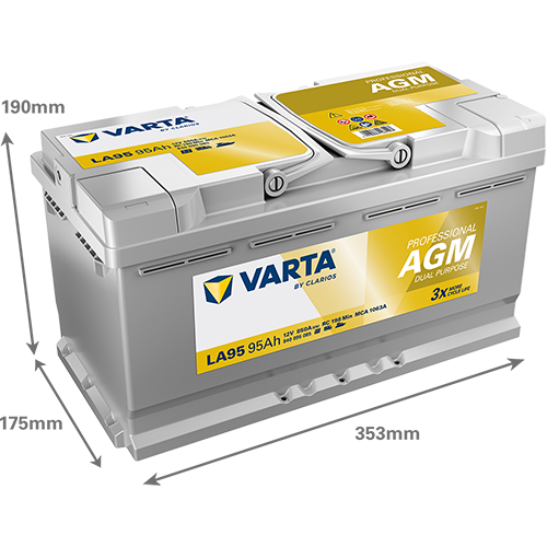 VARTA PROFESSIONAL DUAL PURPOSE AGM 95AH 850A R+