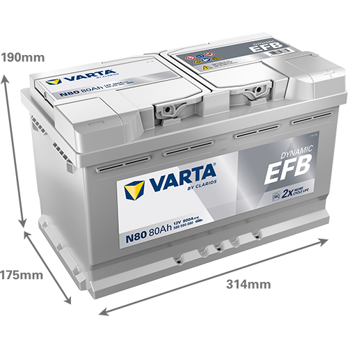 VARTA DYNAMIC EFB 80AH 800A 12V R+