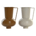 Vase DKD Home Decor 13 x 12.5 x 17 cm Beige Metal Orange Mustard (2 Units) - Декорация и Осветление<<<Дом