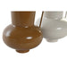 Vase DKD Home Decor 13 x 12.5 x 17 cm Beige Metal Orange Mustard (2 Units) - Декорация и Осветление<<<Дом