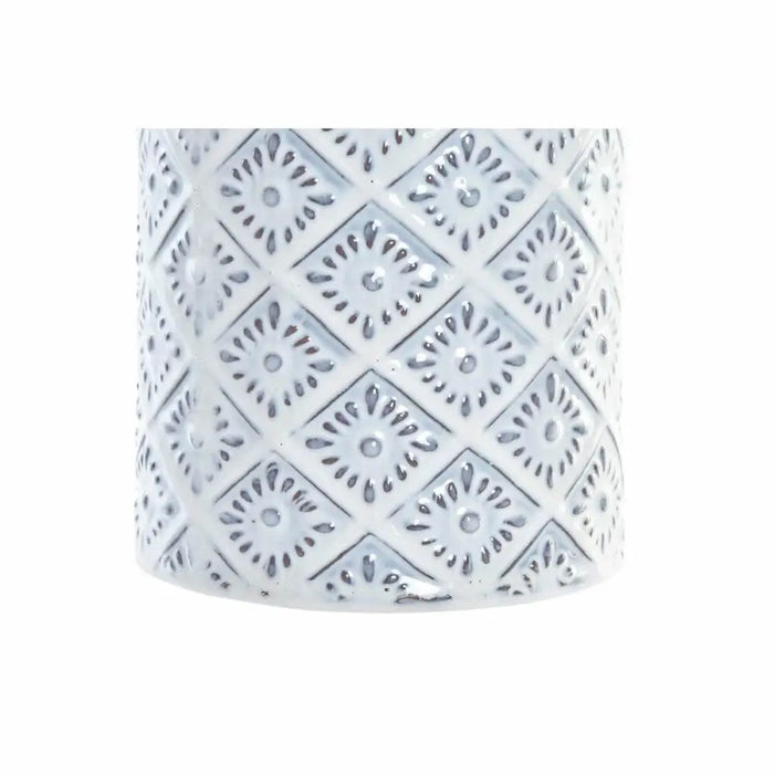 Vase DKD Home Decor 14 x 14 x 45 cm Porcelain Blue White Mediterranean - Декорация и Осветление<<<Дом