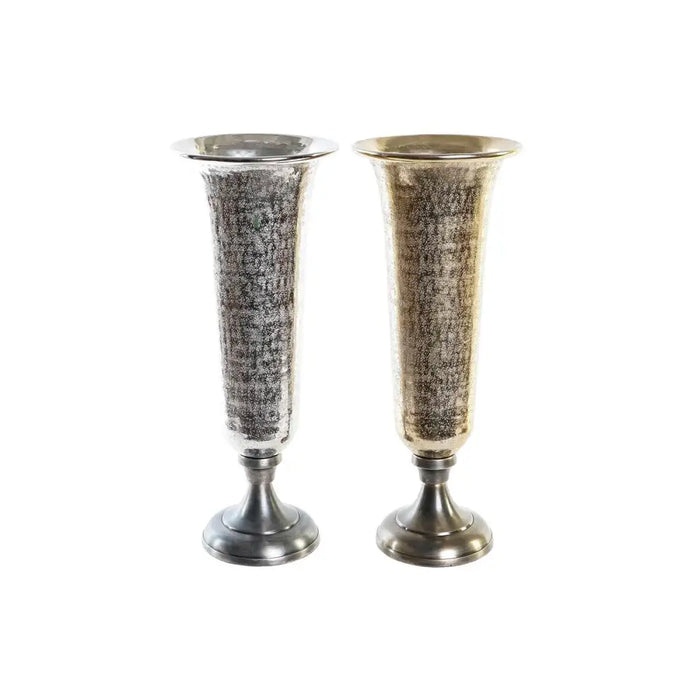 Vase DKD Home Decor 20 x 20 x 51 cm Silver Golden Aluminium Modern (2 Units) - Декорация и Осветление<<<Дом
