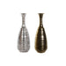 Vase DKD Home Decor 24 x 24 x 67 cm Aged finish Silver Golden Aluminium Modern (2 Units) - Декорация и Осветление<<<Дом