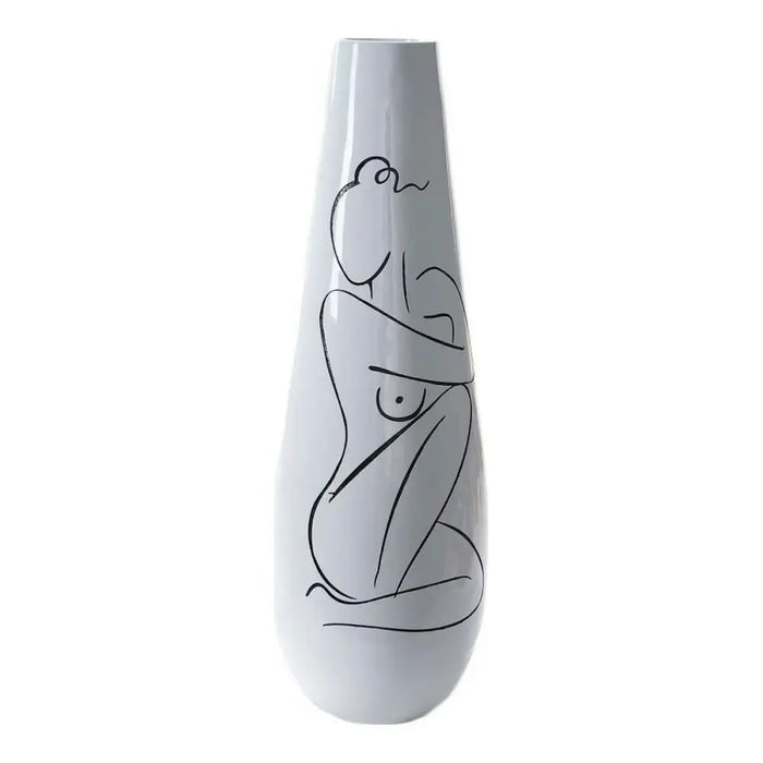 Vase DKD Home Decor Abstract White Resin Modern (31.5 x 31.5 x 95.5 cm) - Декорация и Осветление<<<Дом