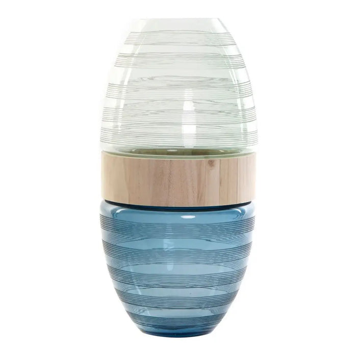 Vase DKD Home Decor Blue Mint Wood Crystal Modern (21 x 21 x 43 cm) - Декорация и Осветление<<<Дом