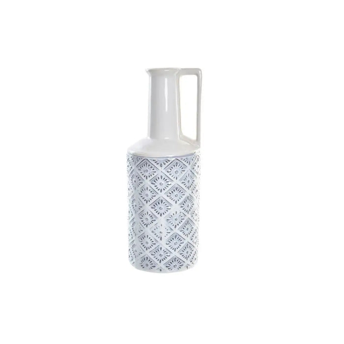 Vase DKD Home Decor Blue White Porcelain Mediterranean 14 x 14 x 30 cm - Декорация и Осветление<<<Дом
