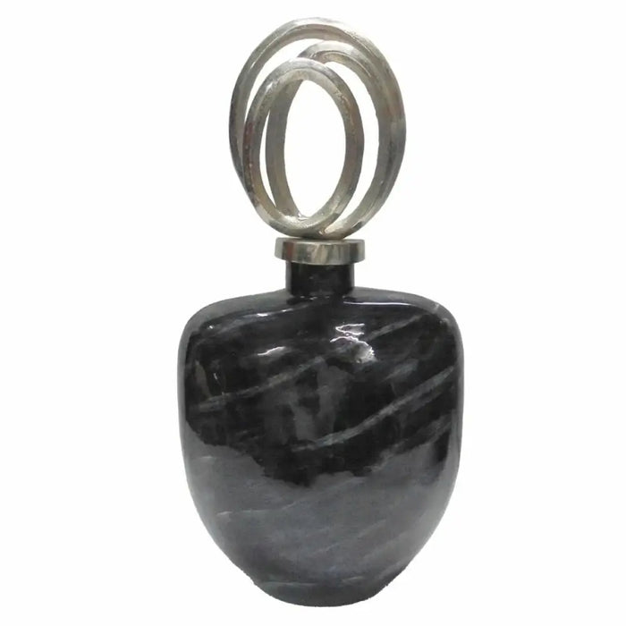 Vase DKD Home Decor Crystal Silver Black Aluminium Modern (23 x 13 x 41 cm) - Декорация и Осветление<<<Дом