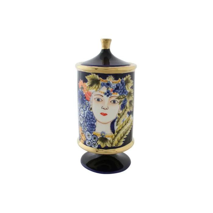 Vase DKD Home Decor Face Porcelain Blue 11 x 11 x 25 cm Multicolour - Декорация и Осветление<<<Дом