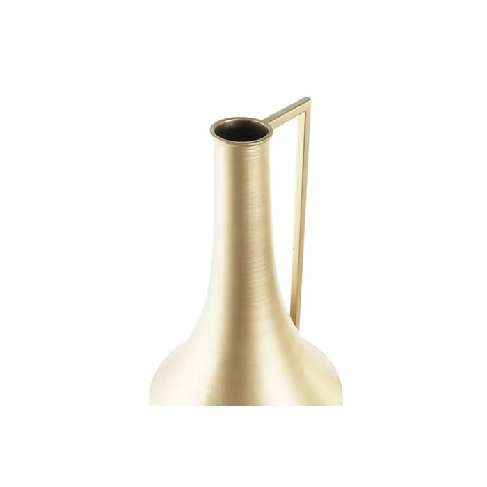 Vase DKD Home Decor Golden Metal Cream Tropical Leaf of a plant (21 x 21 x 71 cm) - Декорация и Осветление<<<Дом