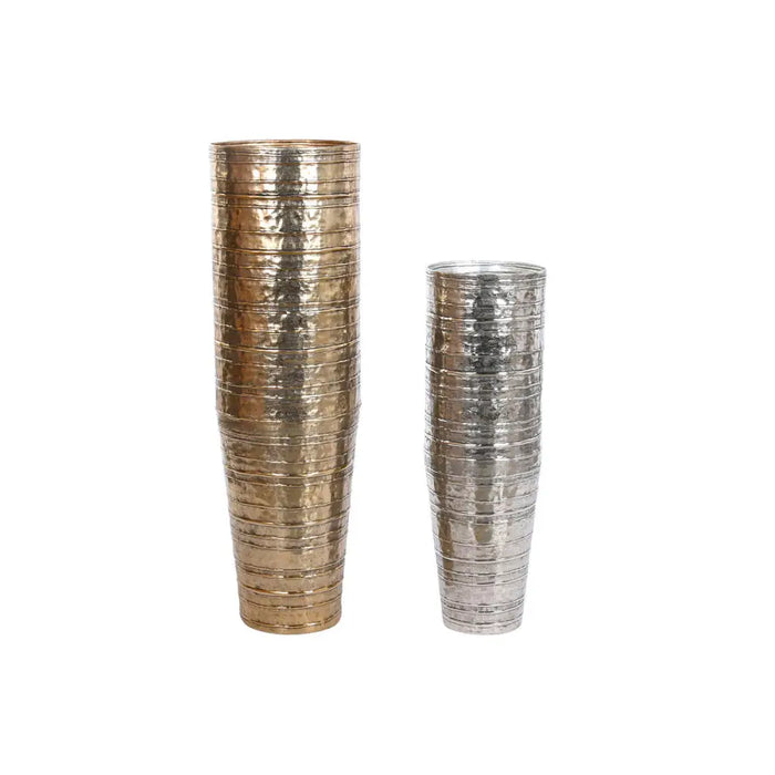 Vase DKD Home Decor Golden Silver Aluminium Modern 31 x 31 x 106 cm - Декорация и Осветление<<<Дом